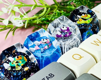 Spaceship keycap, Galaxy keycap for cherry MX, SA profile keycap, Custom keycap, Resin Artisan Keycap Handmade, Gift ideas