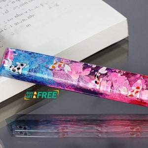 Blue Pink Koi Spacebar, Koi Fish Resin OEM SA Profile Key Cap, For cherry MX keyboard, Custom spacebar, Gift ideas