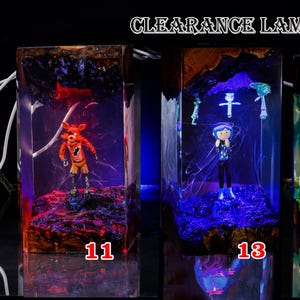 CLEARANCE night light, Custom anime Night Lamp, epoxy resin lamp, Handmade Resin & Wood Lamp, Custom Night Light, Handcrafted Gift