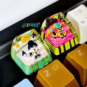 Copritasto artigianale da gioco, copritasti in resina ESC, copritasti in resina fatto a mano, decorazione del gioco con copritasti personalizzato personaggio anime, regalo