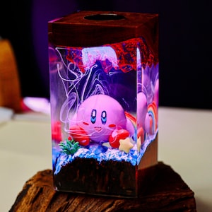 Anime Resin Lamp, Game Inspired Epoxy Art Night Light, Custom anime Night Lamp, epoxy resin lamp, Handmade Resin Wood Lamp, Handcrafted Gift