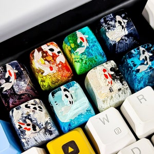 Koi keycap, Koi Fish keycap, Custom keycap, Artisan keycap, Cherry mx keycaps,  father&#39;s Day gifts, dad gift