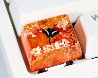Manta ray keycap, Manta ray art SA profile keycap, Handmade Artisan Keycap, Custom keycap, Cherry mx keycaps, Resin Keycap set, Gift ideas