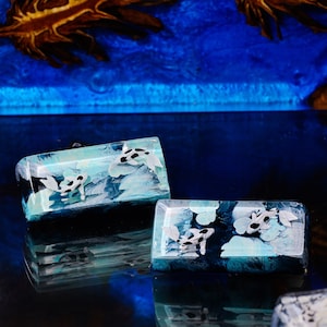 Blue Koi fish keycap, Koi fish SA profile keycap, Handmade Artisan Keycap, Custom keycap, Cherry mx keycaps, Resin Keycap set