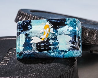 Blue Koi fish keycap, Koi fish SA profile keycap, Handmade Artisan Keycap, Custom keycap, Cherry mx keycaps, Resin Keycap, gift