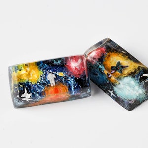 Tecla de resina de astronauta, Tecla de resina de nave espacial, Tecla de Interstellar SA, Gravedad en el espacio interestelar, Tecla de galaxia, Ideas para regalos