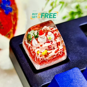 Christmas custom Keycap, White bear keycap, Keycap for Christmas, Custom Christmas keycap, Custom keycap, gift christmas