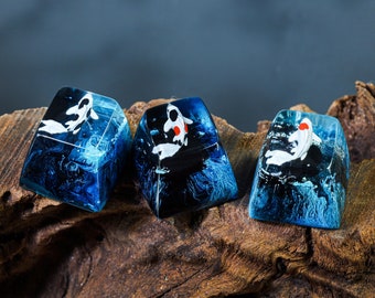 Blue koi keycap, Koi Fish for Cherry mx keycap, Custom keycap, Artisan keycap, Resin Keycap set, Gift ideas