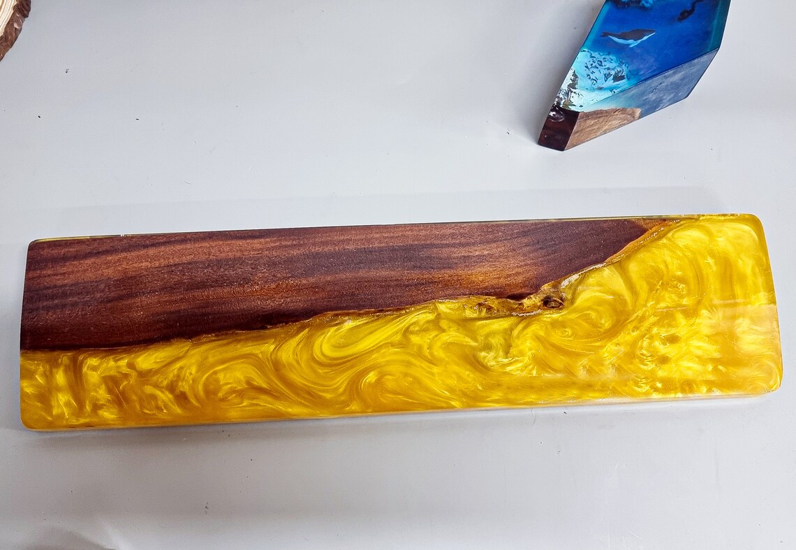 Resin and Wood Wrist Rest Resin Wrist Rest Keyboard Wrist Etsy