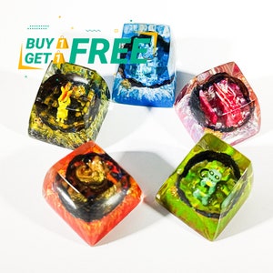 Ancient Dragon Keycap, Blue Dragon Keycap, Custom Keycap, Handmade Artisan Keycap, Resin cherry mx Keycaps, Keyboard caps, Dragon Keycap