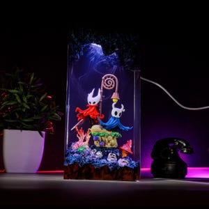 Hollow Knight Resin Lamp – Handmade LED Night Light | Christmas Gift for Gamers | Indie Game Diorama Decor image 13