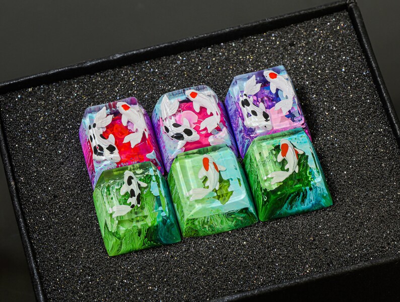 OEM Purple Koi Keycap, Pink Fish Keycap, Custom Keycap, Artisan Keycap ...