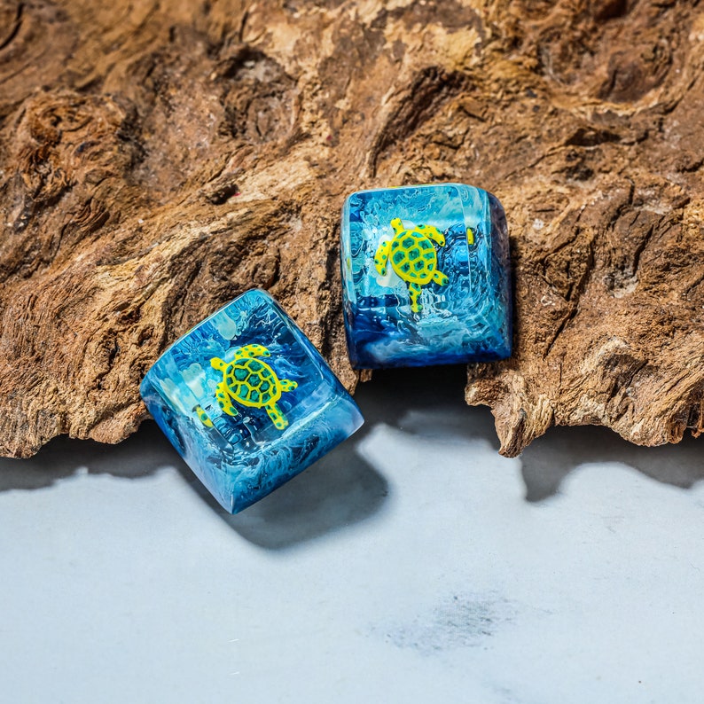 Turtle Keycap Blue Turtle SA Profile Keycap, Handmade Artisan Keycap, Custom Keycap ...