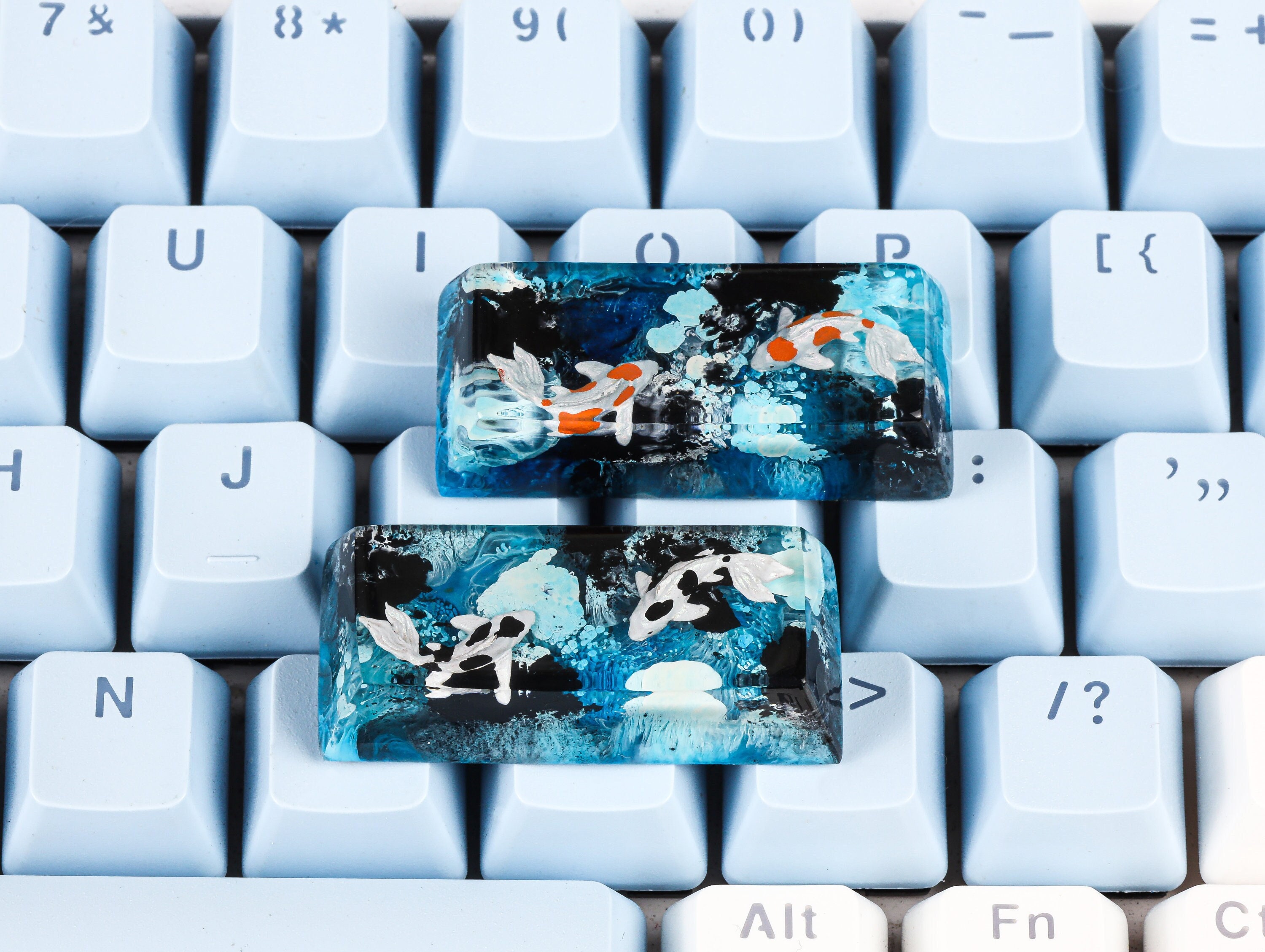 Blue Koi Fish Keycap, Koi Fish SA Profile Keycap, Handmade Artisan ...