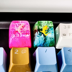 Tasti artigianali Axolotl, tasti personalizzati, tasti artigianali, tasti Cherry MX, tasti artigianali fatti a mano, regali Axolotl