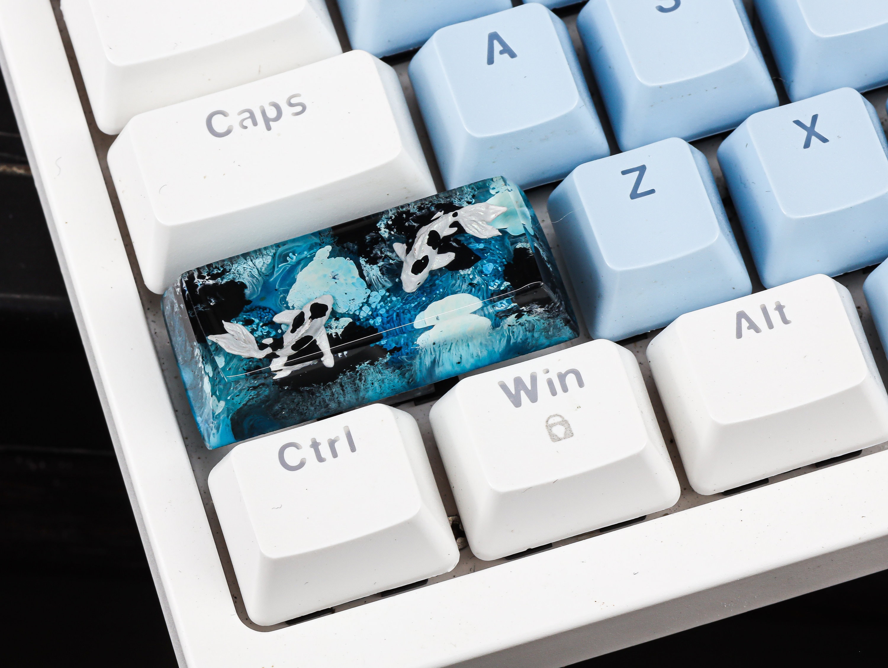 Blue Koi Fish Keycap, Koi Fish SA Profile Keycap, Handmade Artisan ...