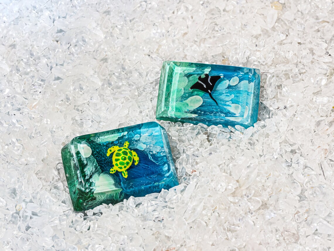 Turtle Keycap Manta Ray Keycap, Turtle SA Profile Keycap, Handmade Artisan Keycap ...