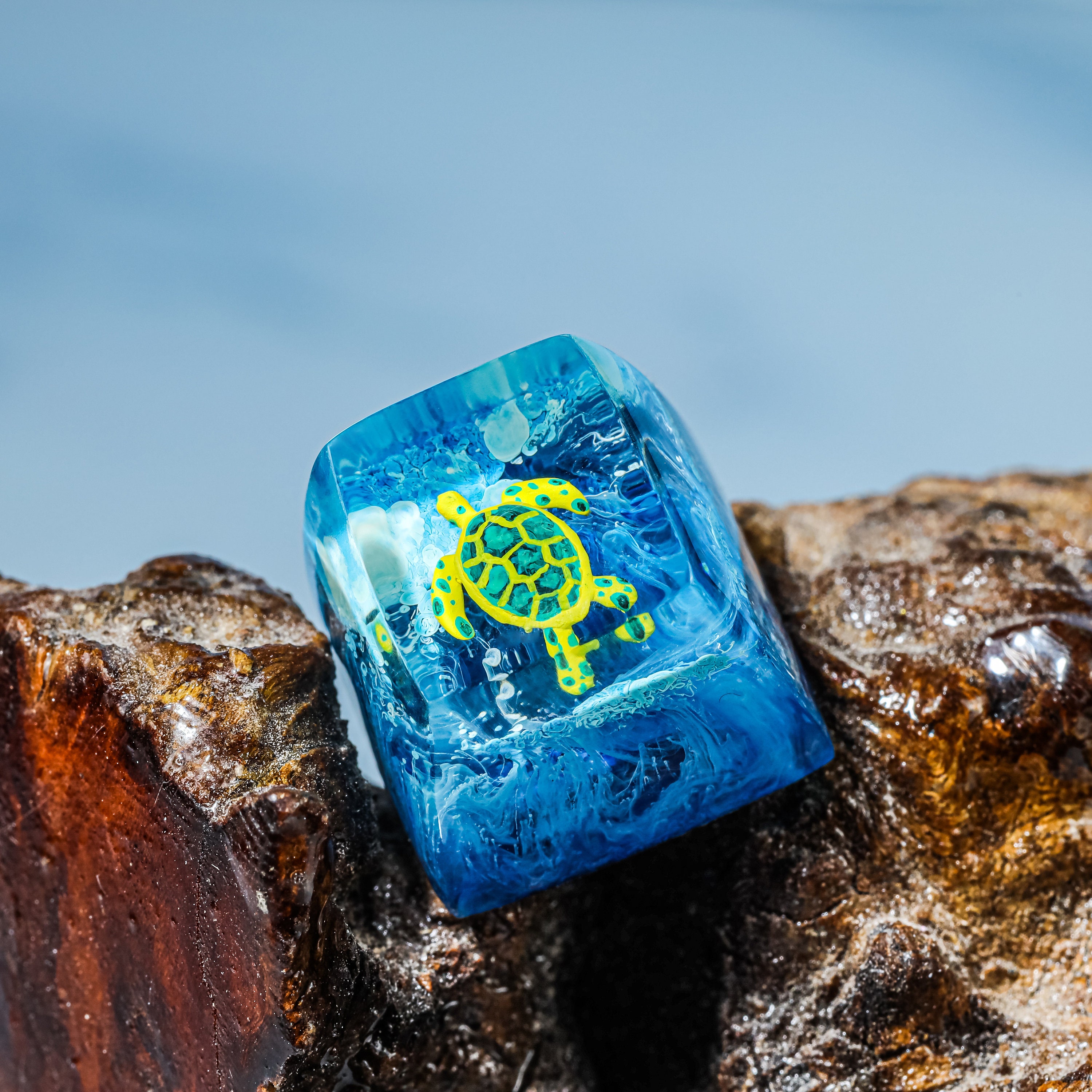 Turtle Keycap Blue Turtle SA Profile Keycap, Handmade Artisan Keycap, Custom Keycap ...
