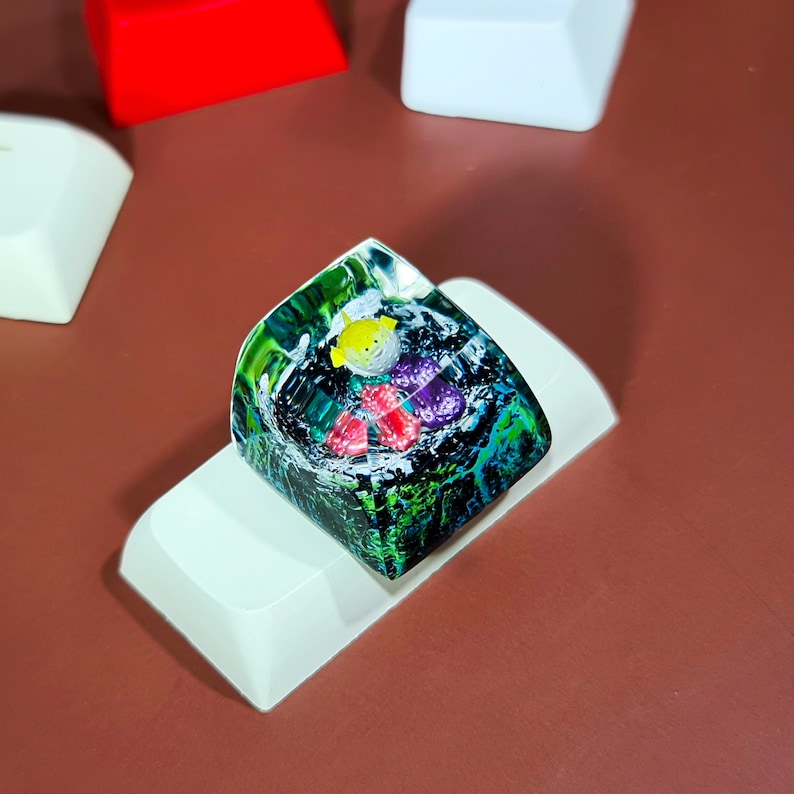 Puffer Fish and Diver Keycap, Fish Keycap, Custom Keycap, Artisan ...