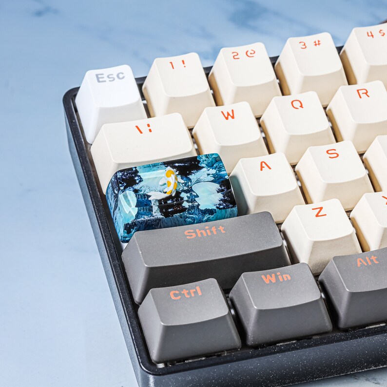 Blue Koi Fish Keycap, Koi Fish SA Profile Keycap, Handmade Artisan ...