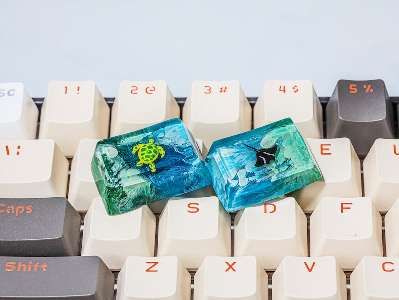 Turtle Keycap Manta Ray Keycap, Turtle SA Profile Keycap, Handmade Artisan Keycap ...