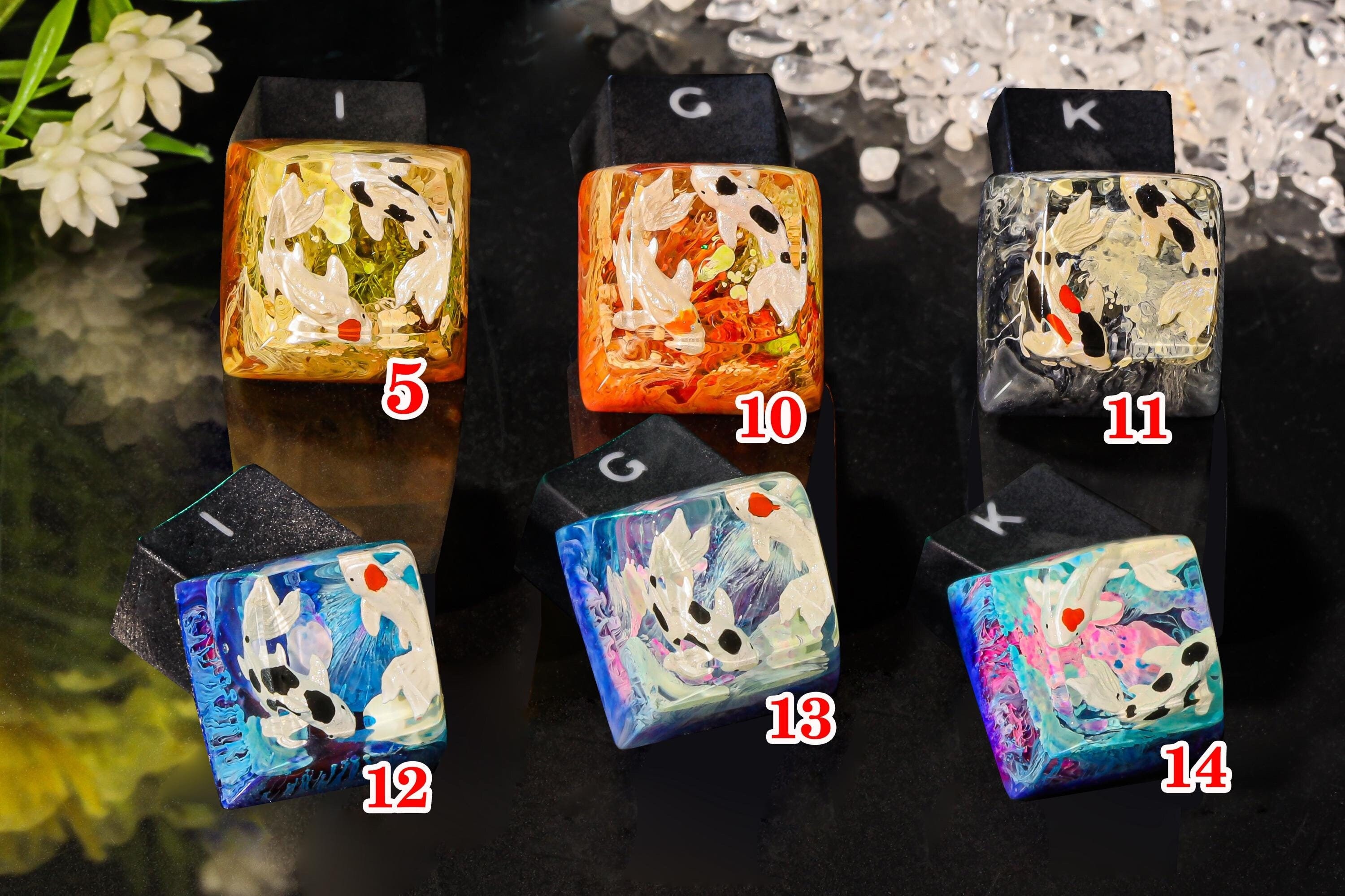 Koi keycap, Koi Fish keycap, Custom keycap, Artisan keycap, Cherry mx keycaps,  father's Day gifts, gift
