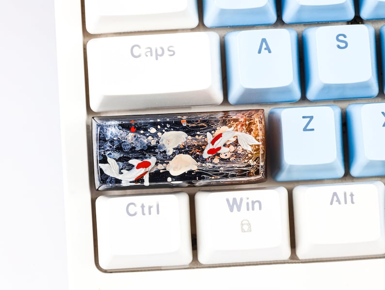 Red Koi Fish Keycap, Koi Fish SA Profile Keycap, Handmade Artisan ...