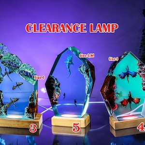 CLEARANCE Epoxy Lamp, Shark lamp, Custom Lamp, epoxy resin lamp, Handmade Resin & Wood Lamp, Custom Night Light, Handcrafted Gift