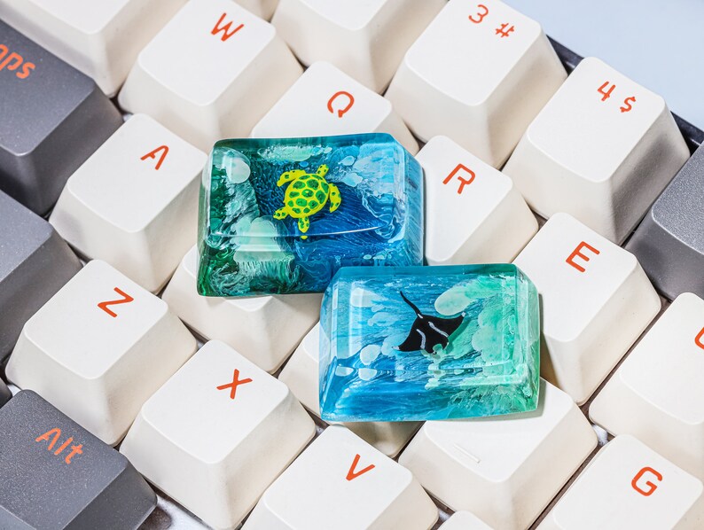 Turtle Keycap Manta Ray Keycap, Turtle SA Profile Keycap, Handmade Artisan Keycap ...