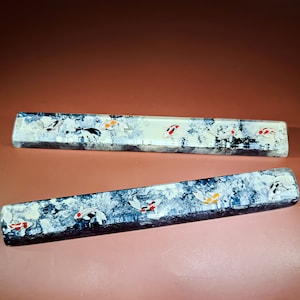 Black and white Koi Spacebar, Koi Fish Resin OEM SA Profile Key Cap, For cherry MX keyboard, Custom spacebar, Gift ideas