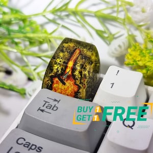 Yellow sword moutain keycap for cherry MX keyboard, Character Custom Keycap, SA profile keycap, Resin Artisan Keycap Handmade, Gift ideas