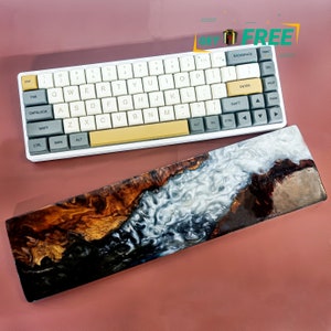 Resin and Wood Wrist Rest, Black and white Resin Wrist Rest, Custom Wrist Rest, Wood Wrist Rest, Handmade Wrist rest, Gift ideas