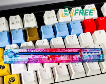 Sword Spacebar, Pink Sword Resin OEM SA Profile Key Cap, For cherry MX keyboard, Custom spacebar, Gift ideas