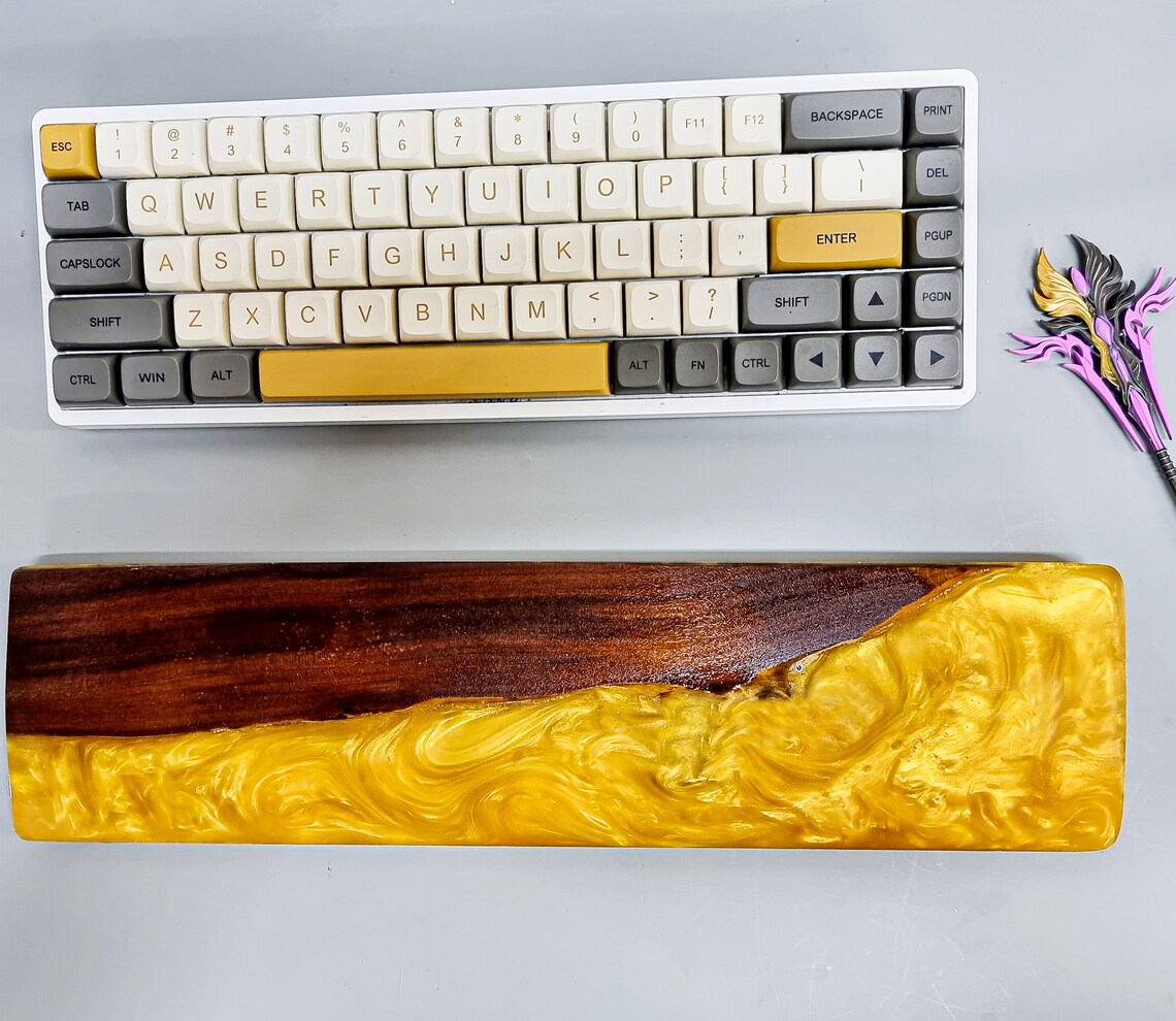 Resin and Wood Wrist Rest Resin Wrist Rest Keyboard Wrist Etsy