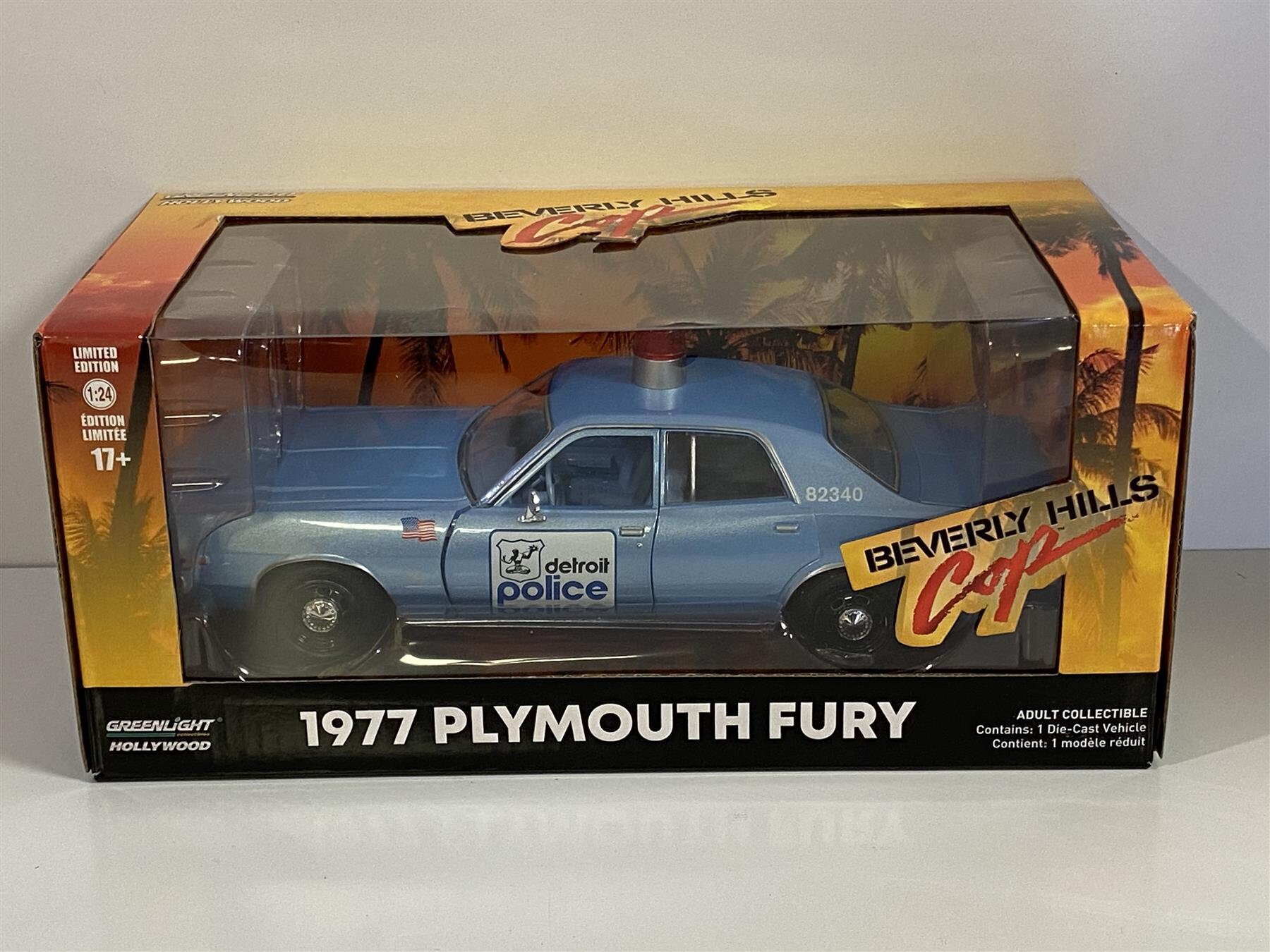 Greenlight Collectibles Beverly Hills Cop Diecast Model 1/24 1977 Plymouth Fury Detroit Police 