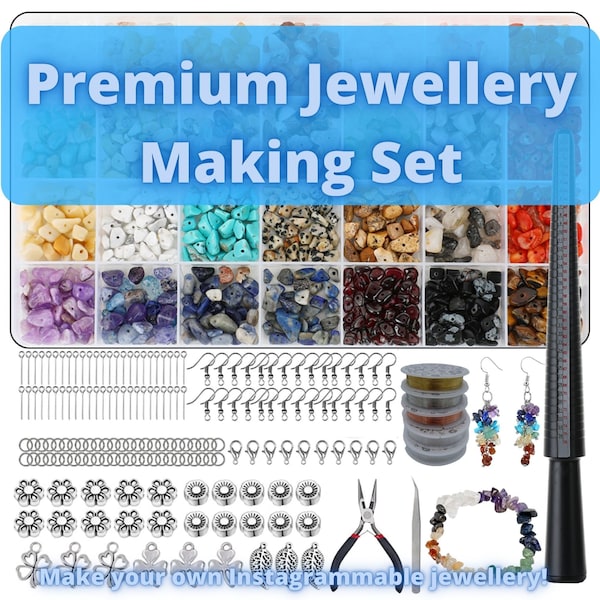 28 Colours Crystal Chip Gemstones Jewellery Making Kit - Perfect for Instagram