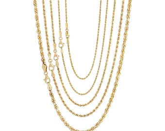 14k fully Solid Gold Heavy Rope Chain, Durable Gold Chain for Man Women
