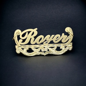 Exquisite Retro style  14K, 10K solid gold personalized name pendant: cursive font with detailed underline design name plate [ PENDANT ONLY]