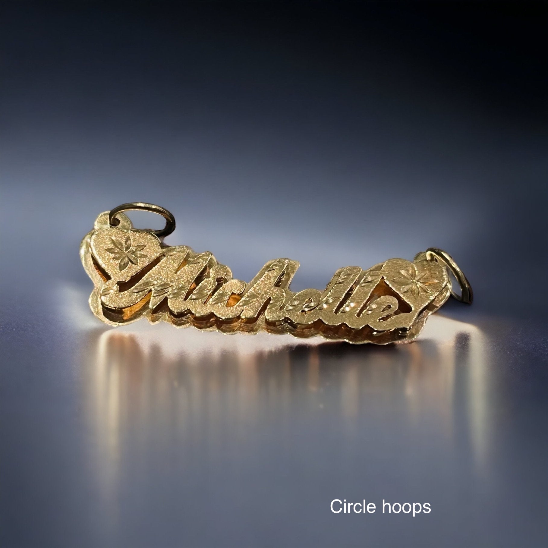 14K or 10K Solid Gold Double Plated Name Plate, 3D Name 14K or 10K Solid Gold Double Plated Name Plate, 3D Name
