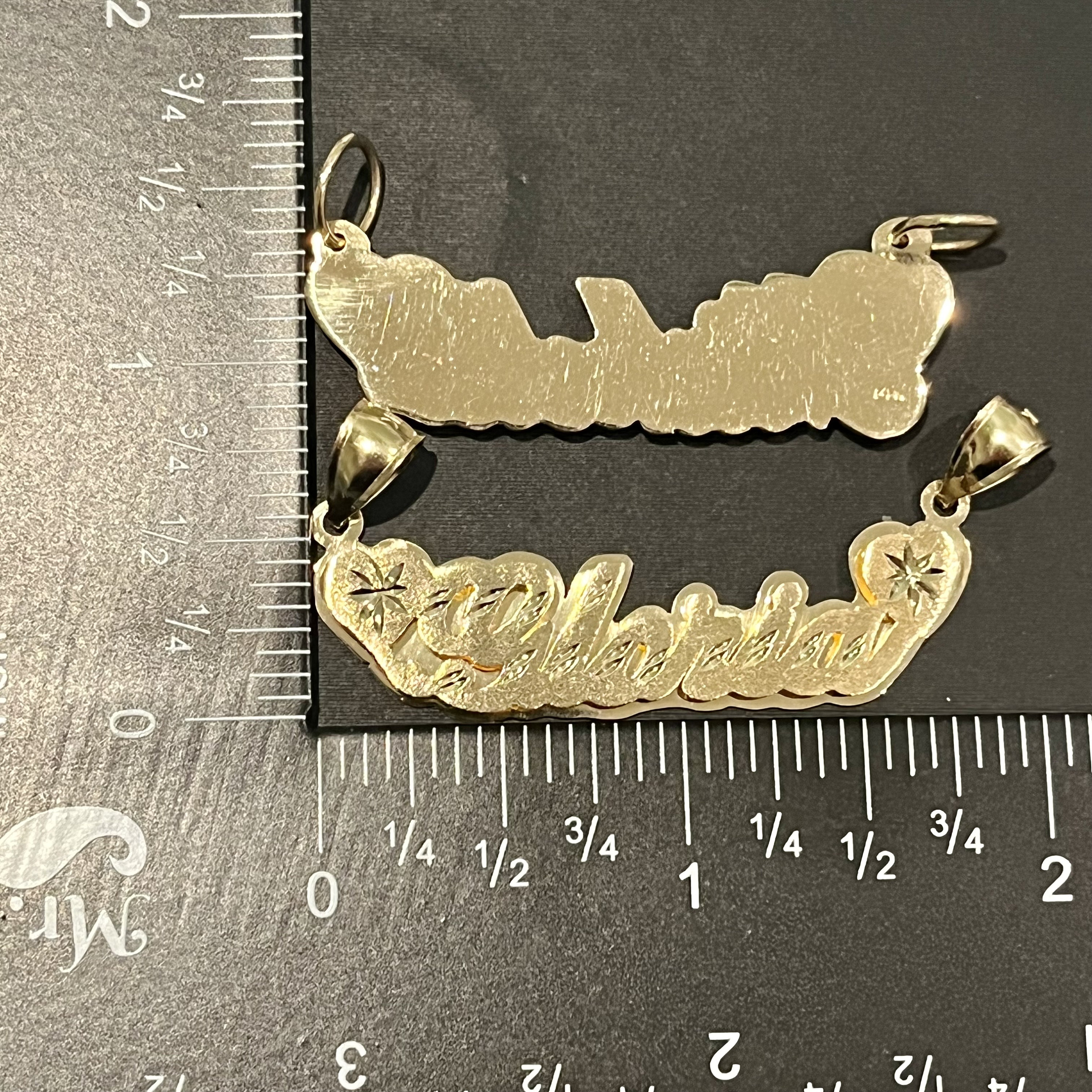 14K or 10K Solid Gold Double Plated Name Plate, 3D Name 14K or 10K Solid Gold Double Plated Name Plate, 3D Name