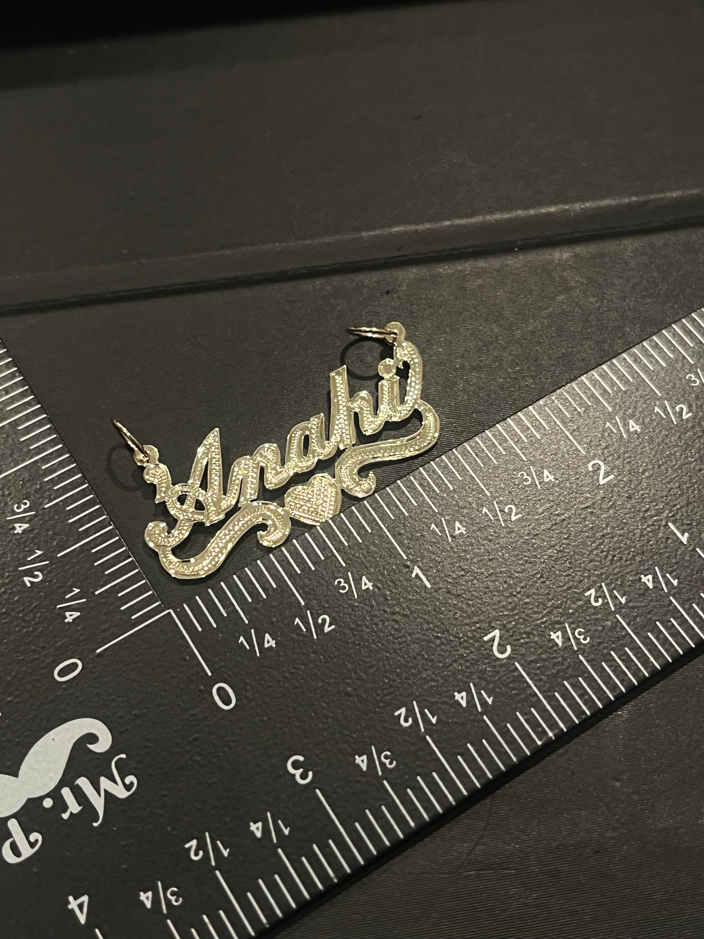 Version 2| 14K, 10K Solid Gold Name Pendant Diamond Cut