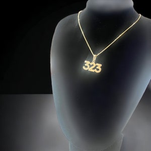 14K, 10K Solid polished Handmade Personalized Custom 3 digits number pendant, sport number,area code pendant, minimalist modern PENDANT ONLY