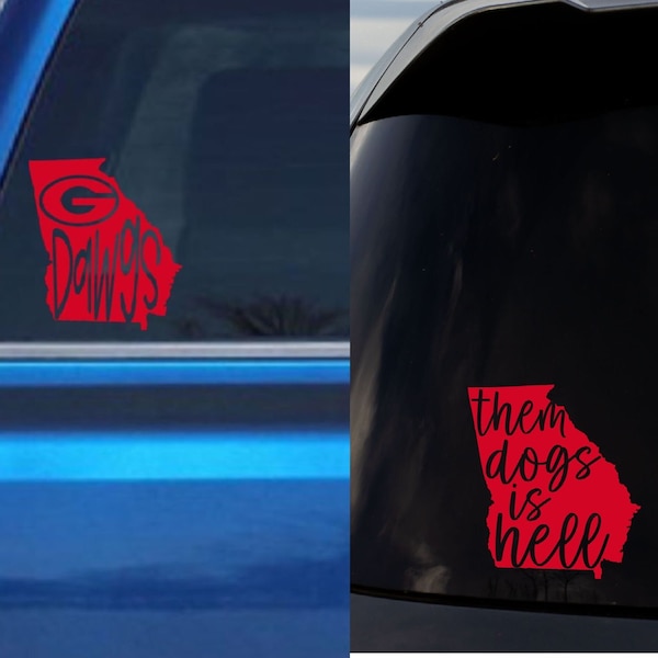 GA Bulldogs Car decal, Georgia Bulldogs Sticker, Go Dawgs Merch, Them Dawgs is Hell, UGA Nation, University of Georgia, Sic Em Dawgs