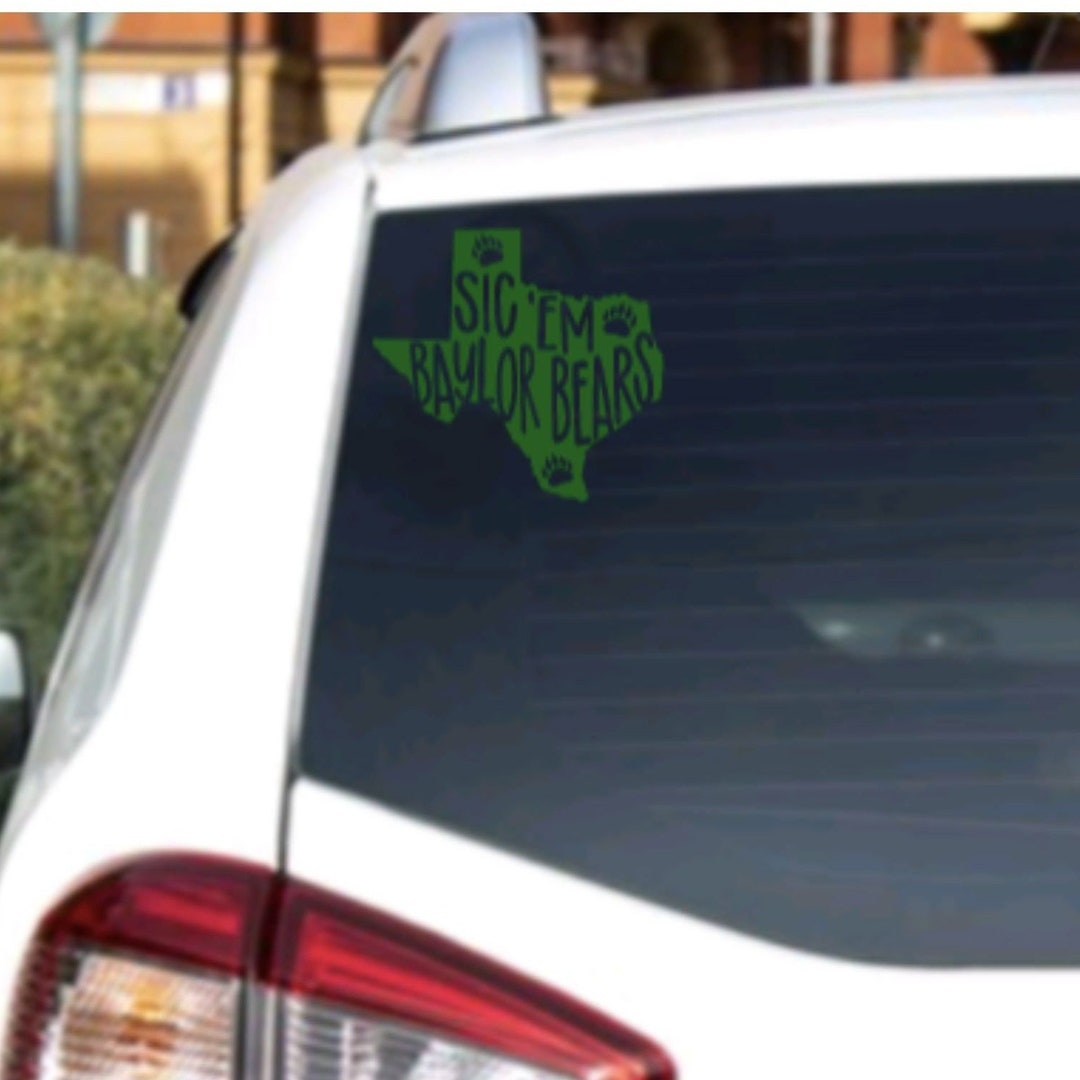 Sic Em Bears Car Decal Sic Em Sticker Waco Texas Laptop Etsy