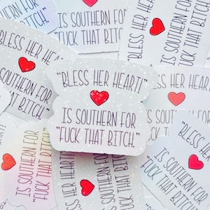 Bless Her Heart Sticker, Sarcastic Gift, Curse Word Sticker, Adult Humor Sticker