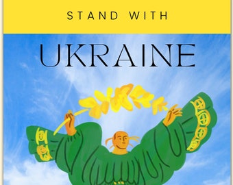 Stand With Ukraine Printable Poster | Digital Download Ukraine | Support Ukraine Donation