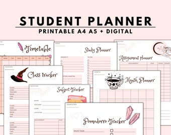 Student Journal | Study Planner | Magic Themed Printable | | Student Planner | University Productivity Planner