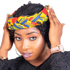 FASCIA INTRECCIATA Copricapo intrecciato imbottito con stampa africana Turbante intrecciato di lusso Boho Colori stampati Fascia intrecciata XL per il mese della storia nera
