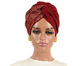 TWISTED PREMIUM EXQUISITE Pretied Luxury Turban Wedding Instant Turbans Stylish Headwear Women Party Wear Brides Fashion Turban Gift for Her