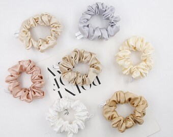 Scrunchie aus 100 % Maulbeerseide, großer Pferdeschwanzhalter, 22 Momme Seidenhaargummis für Frauen und Mädchen, Geschenk für Brautjungfern, Geburtstagslehrerinnen und Mütter